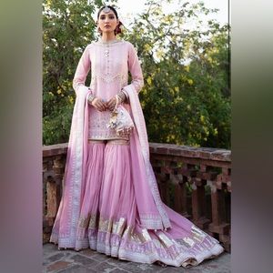 MNR Pink Gharara - Size Medium - Mohsin Naveed Ranjha - Pakistani Outfit